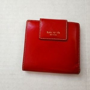 Kate Spade red leather bi-fold wallet